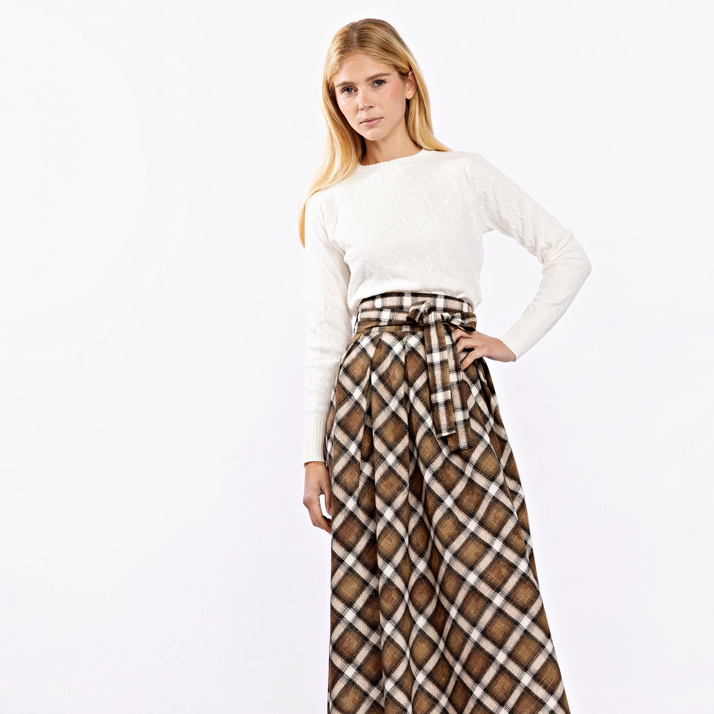 Linen Skirt IN:Plaid