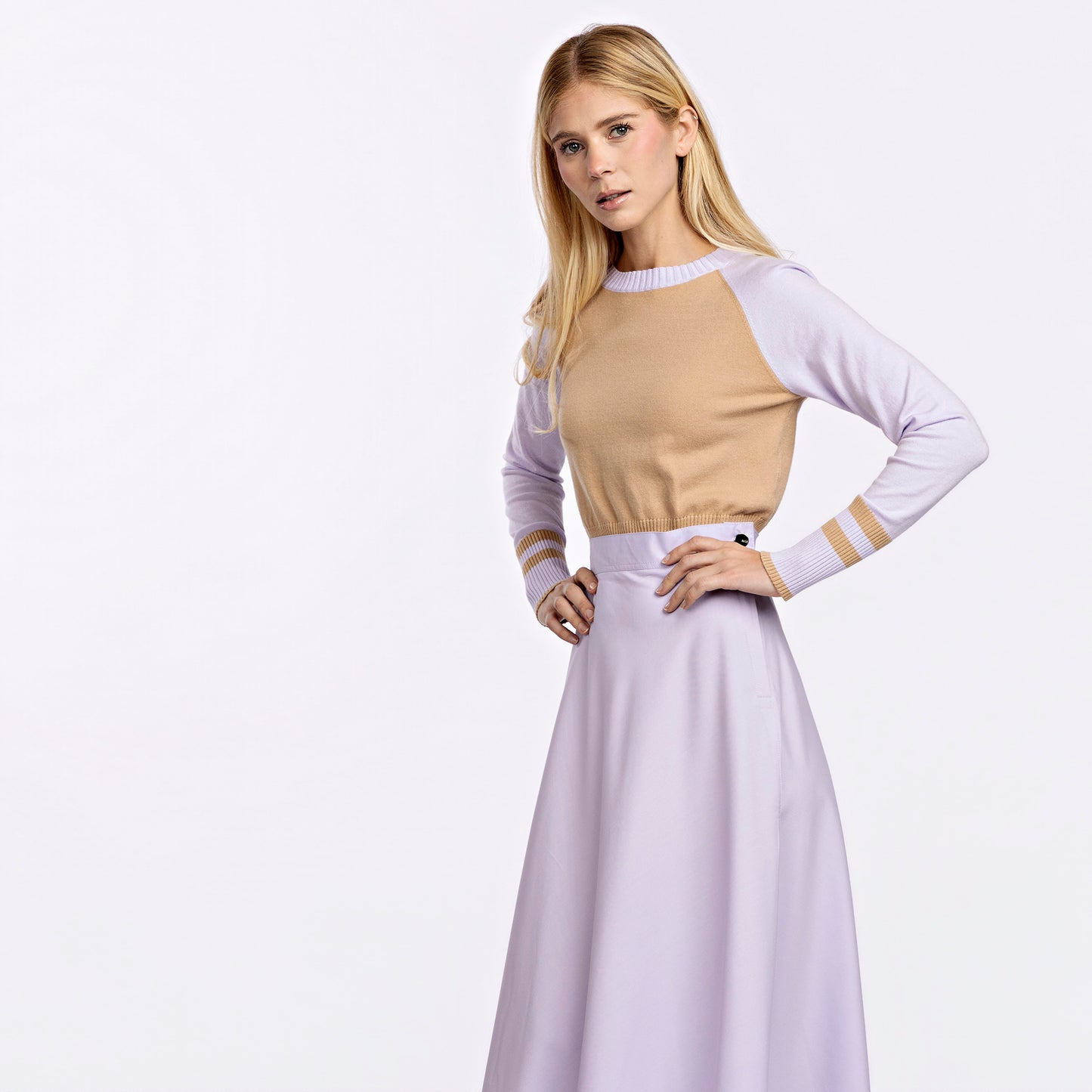 Varsity Sweater IN:Lavender Beige