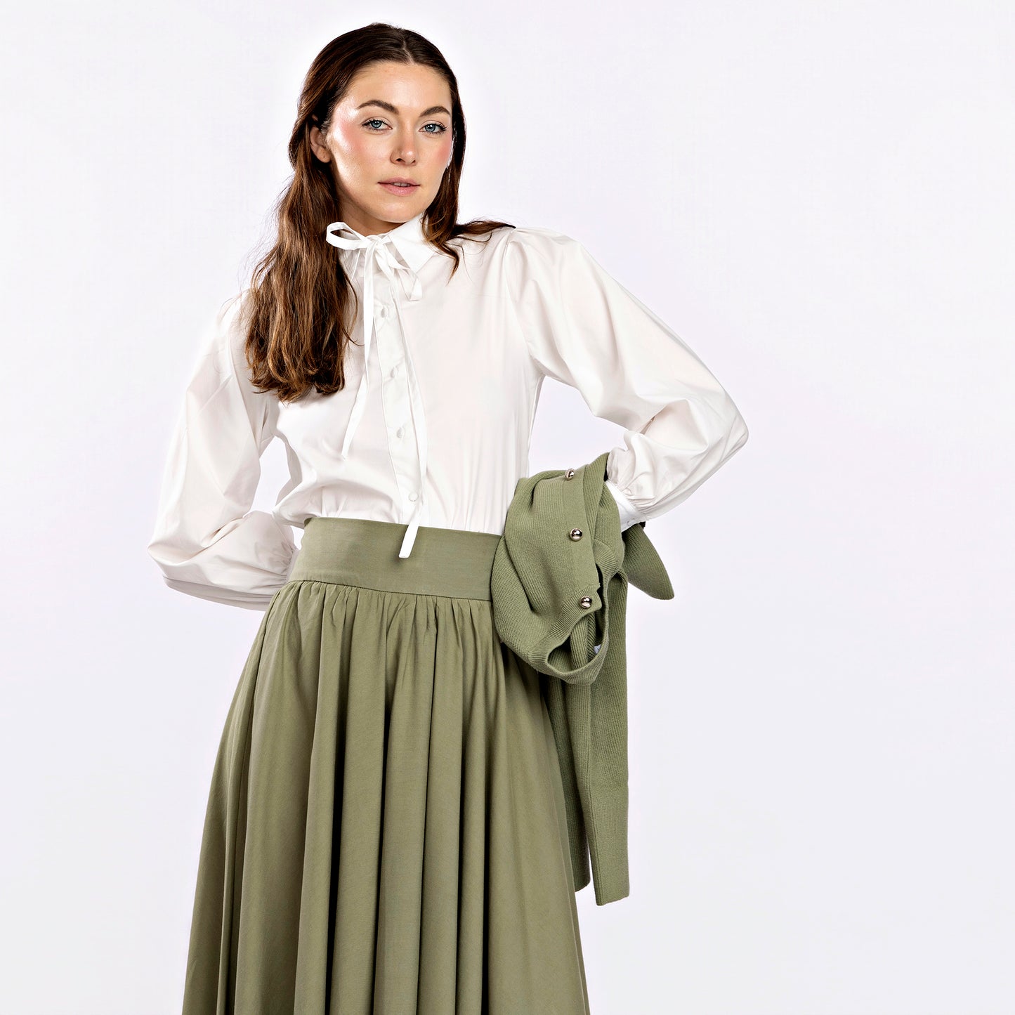 3 Button Cardigan IN:Sage