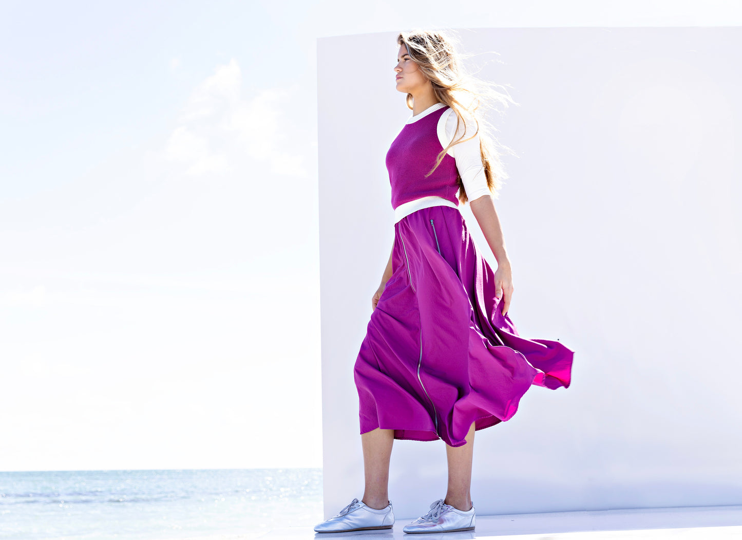 Color Block Vest IN: Magenta