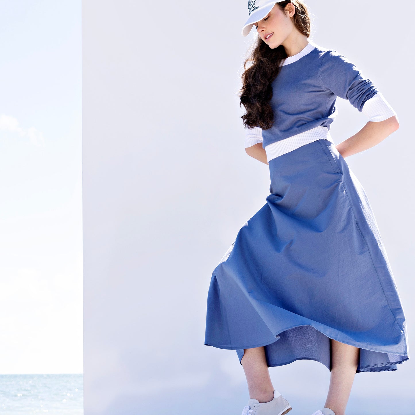 Colorblock Summer Sweater IN: Slate Blue