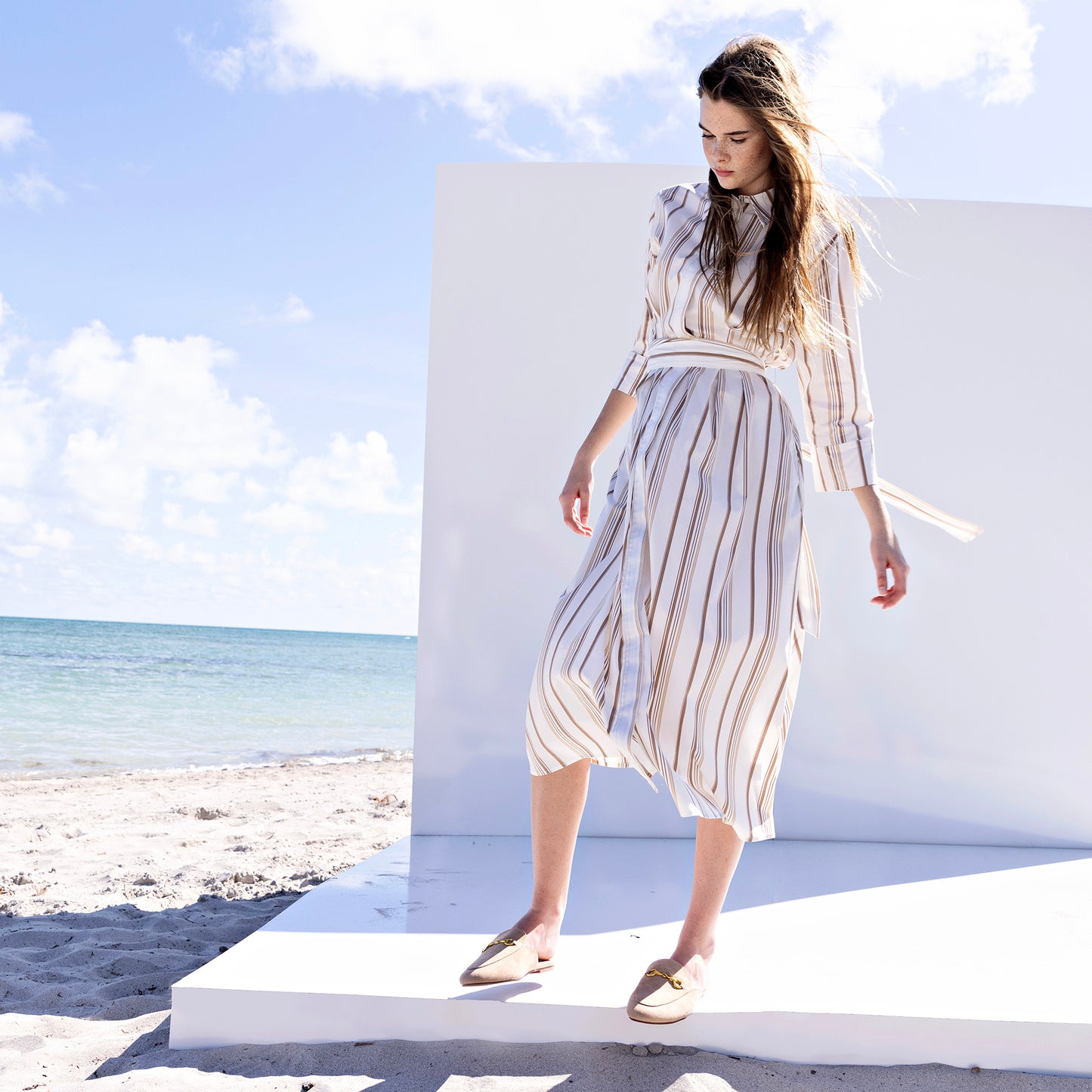 Shirt Dress IN: Striped