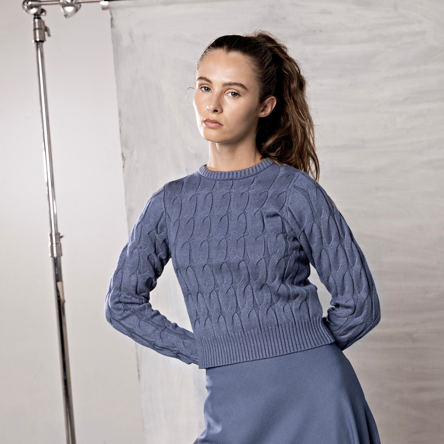 Signature Circle Skirt IN: Grey Blue