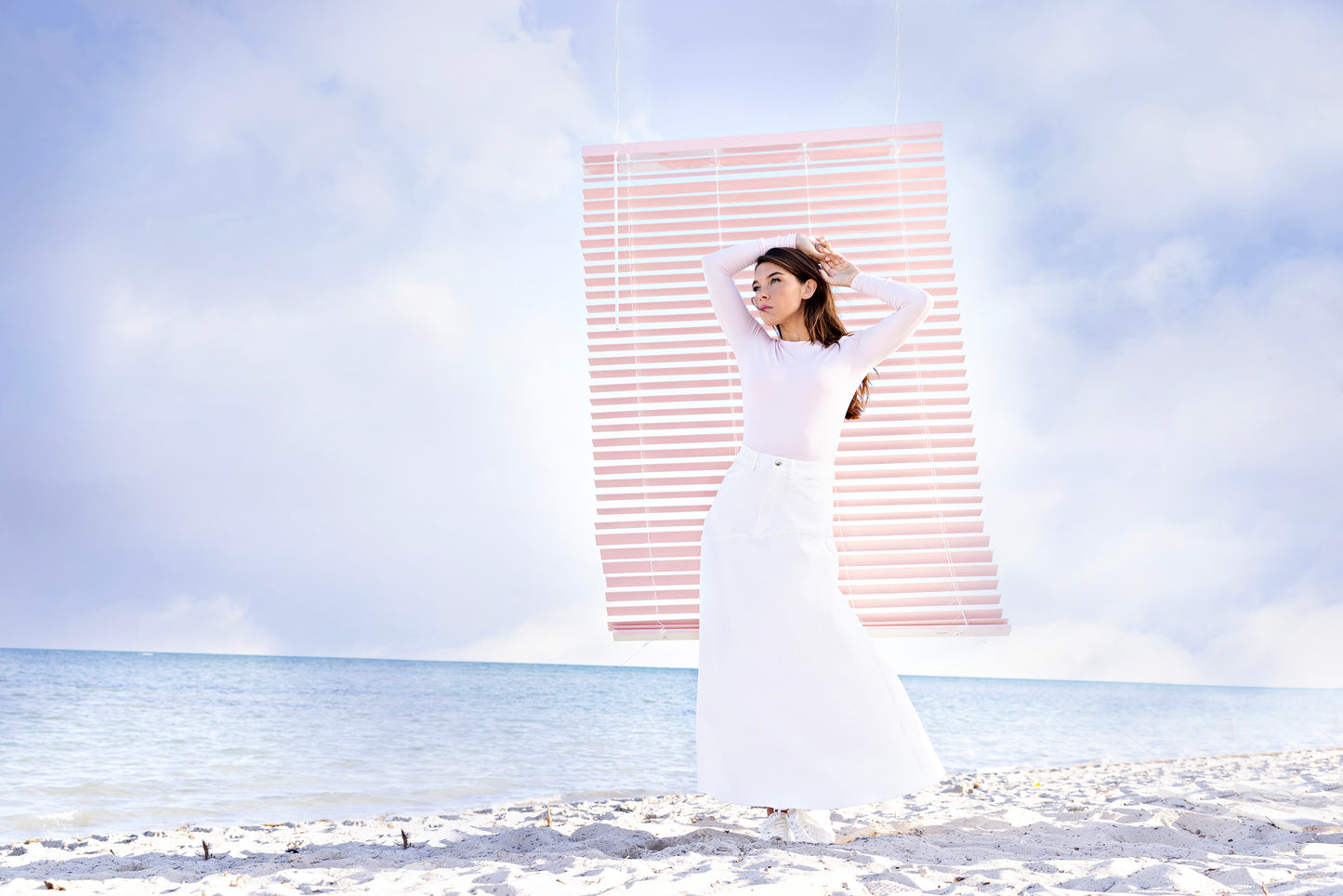 Asymetrical Skirt IN: White Deim