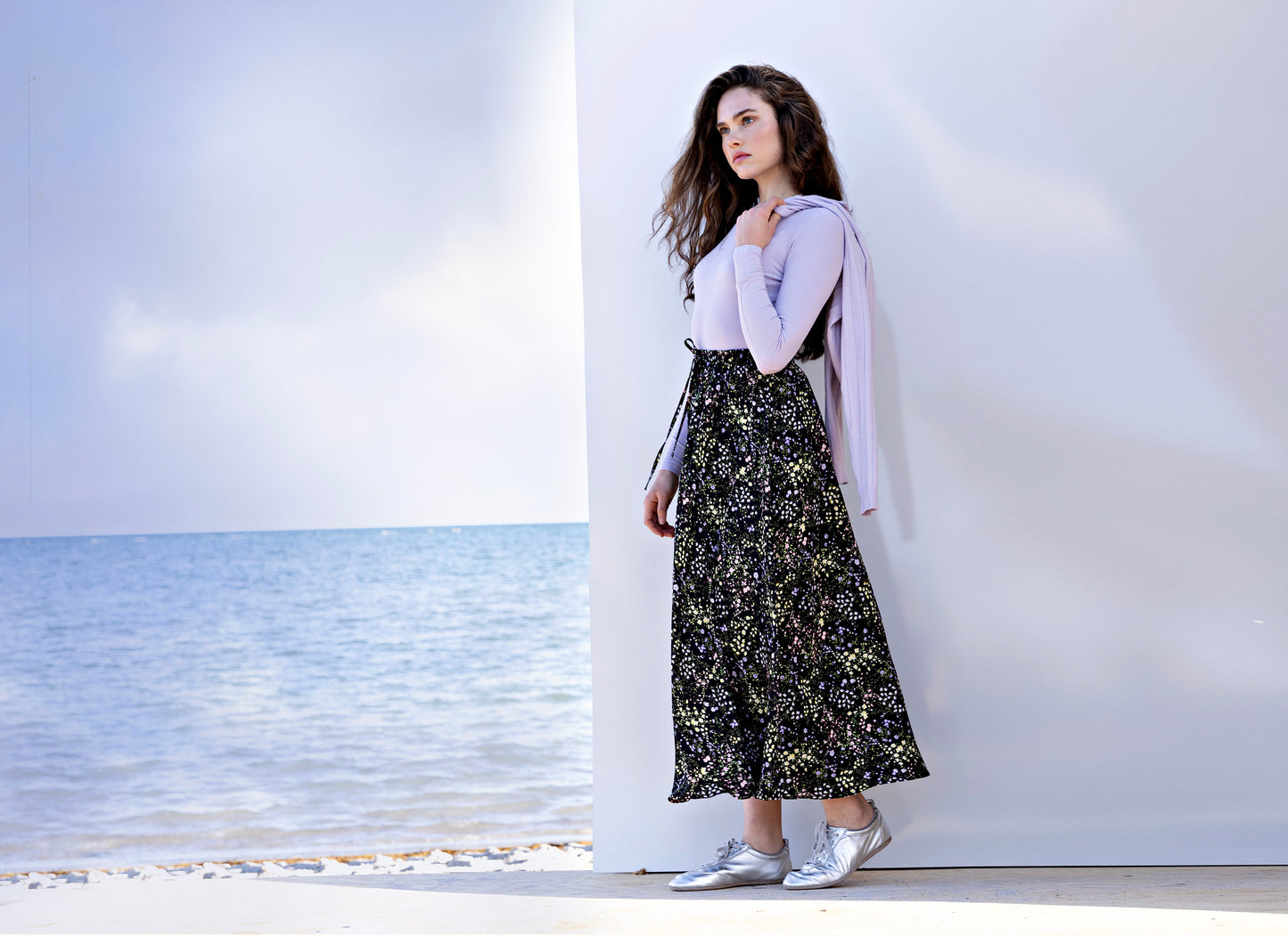 Elastic Wasit Skirt IN: Floral