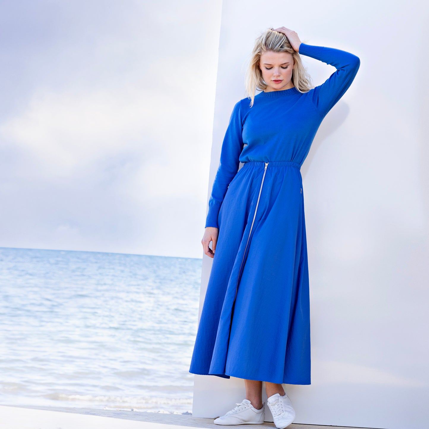 Zipper Inspired Skirt IN: Electric Blue