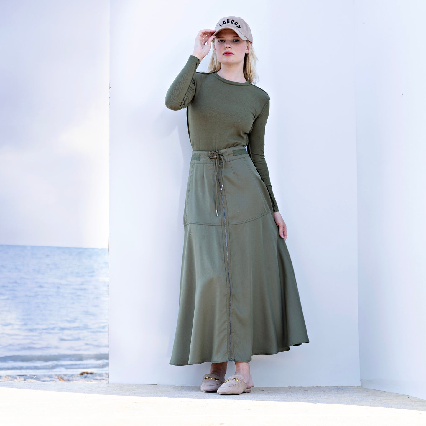 Zipper Skirt IN: Olive