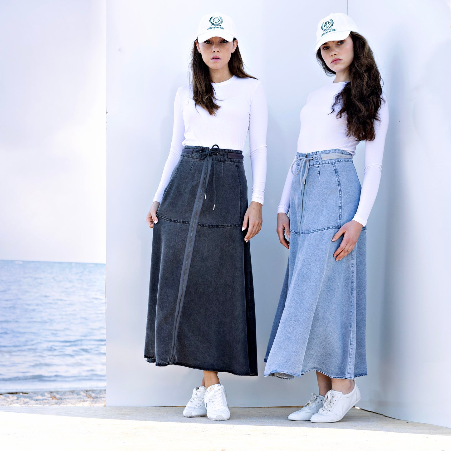 Zipper Skirt IN: Blue Denim Tencel