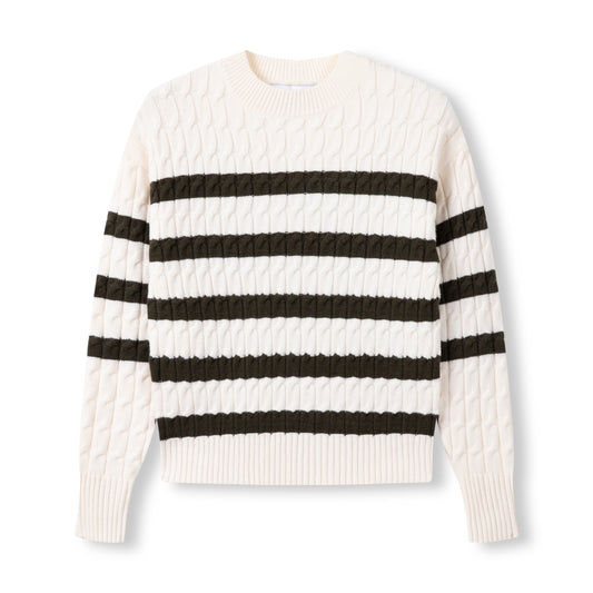 Cable Stripe Sweater IN: Olive
