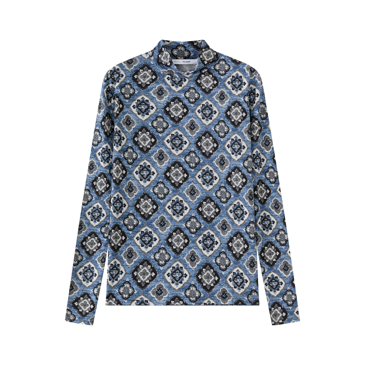 Modal Mockneck IN:Blue White Print