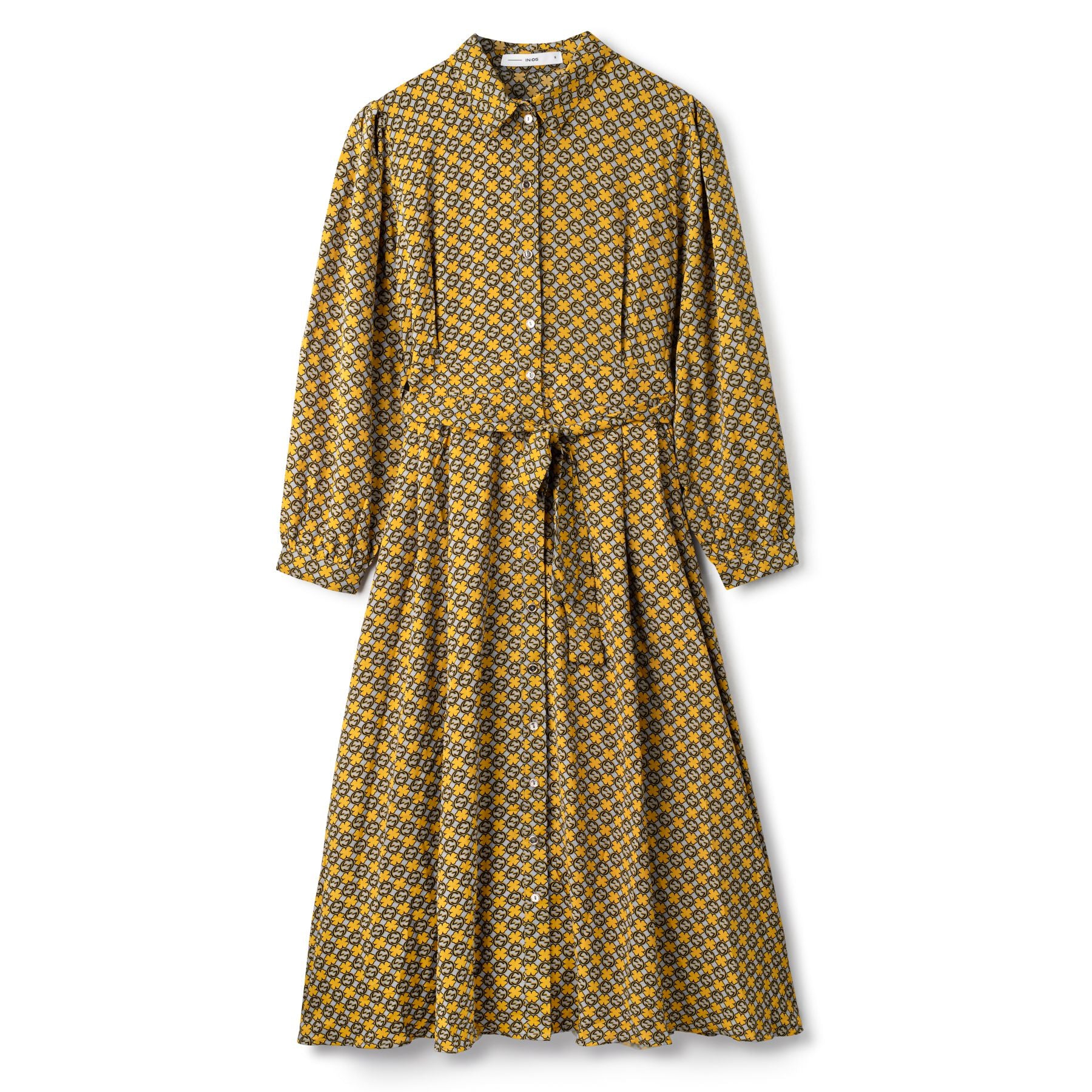 mustard shirt dress Women's Mustard Short Sleeve Midi Shirt Dress