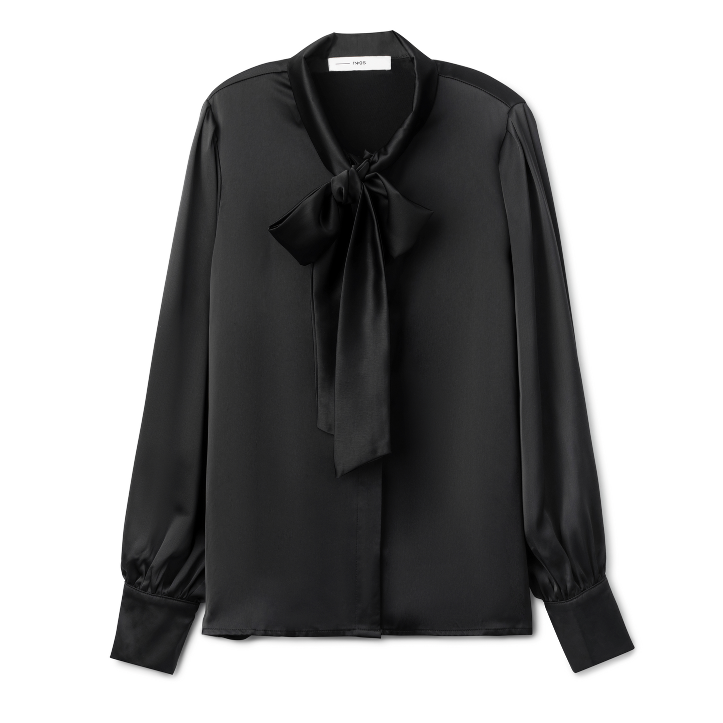 Tie Silk Blouse IN: Black