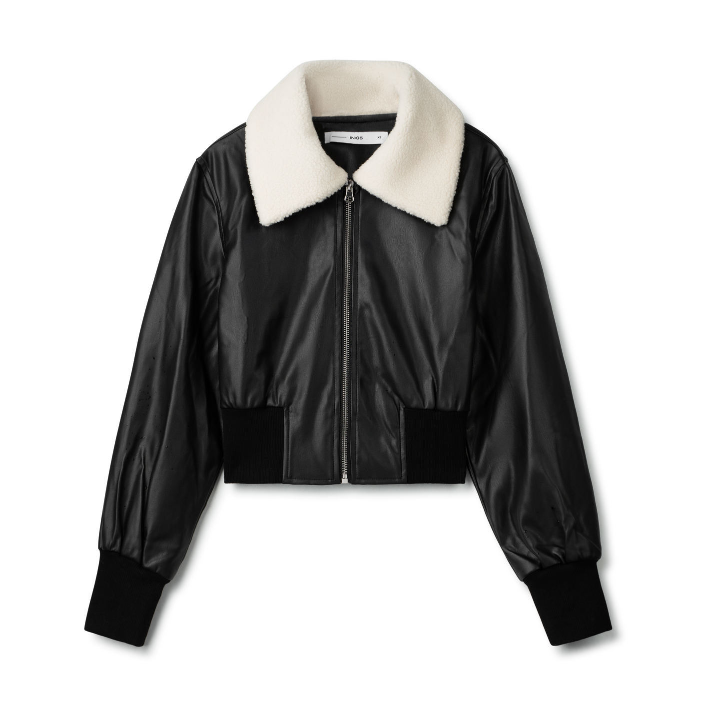 Sherpa Leather Jacket IN: Black