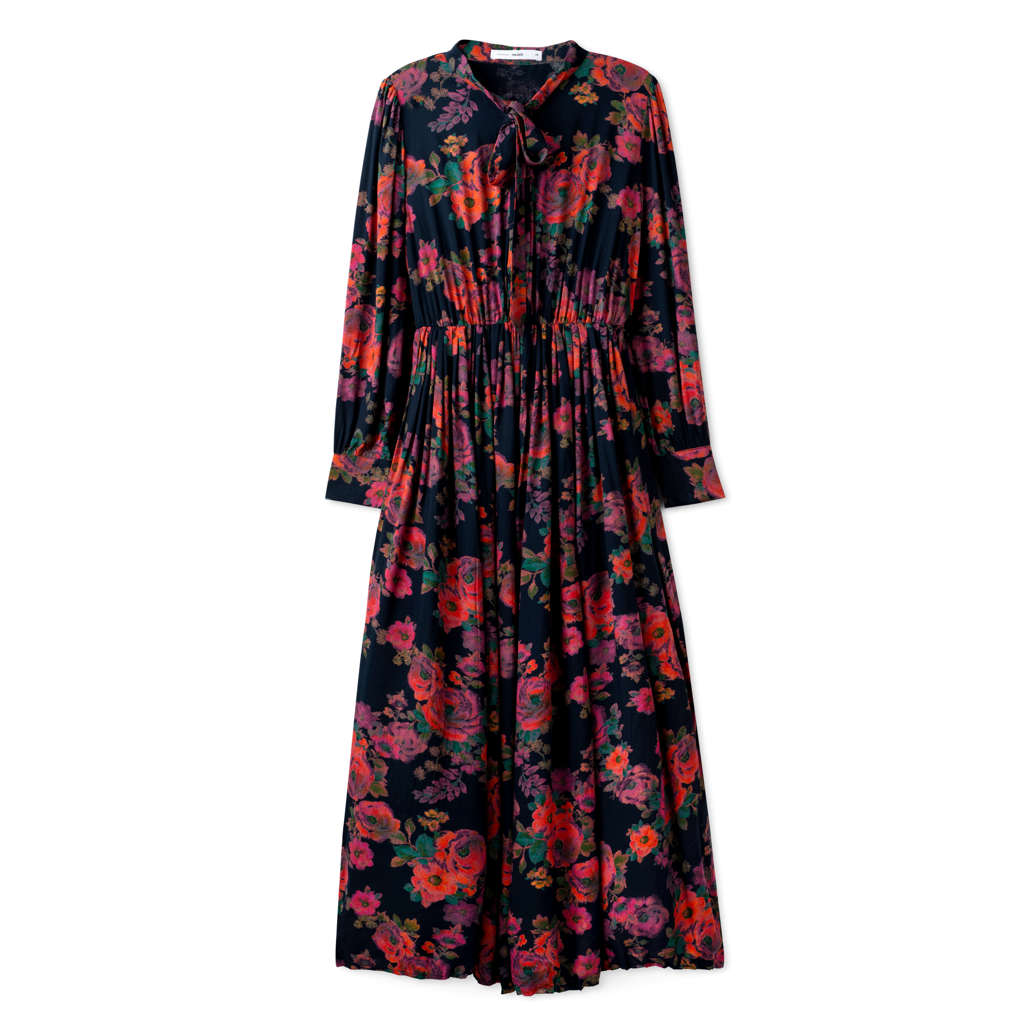 red floral pleated dress FARM Rio Berry Garden Maxi Dress