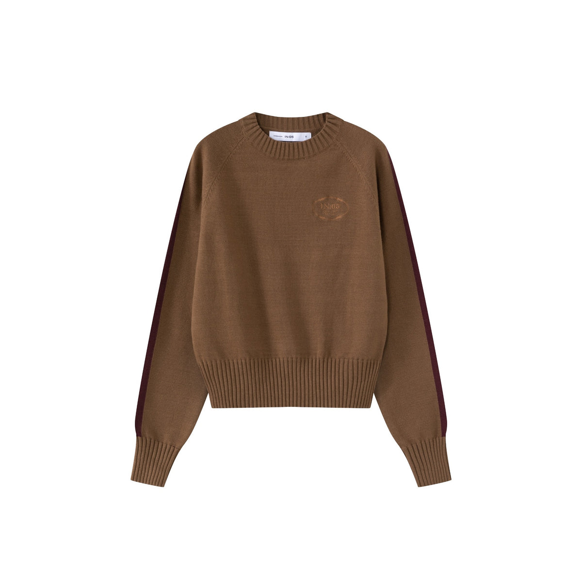 Arm Stripe Sweater IN:Mocha Burgundy