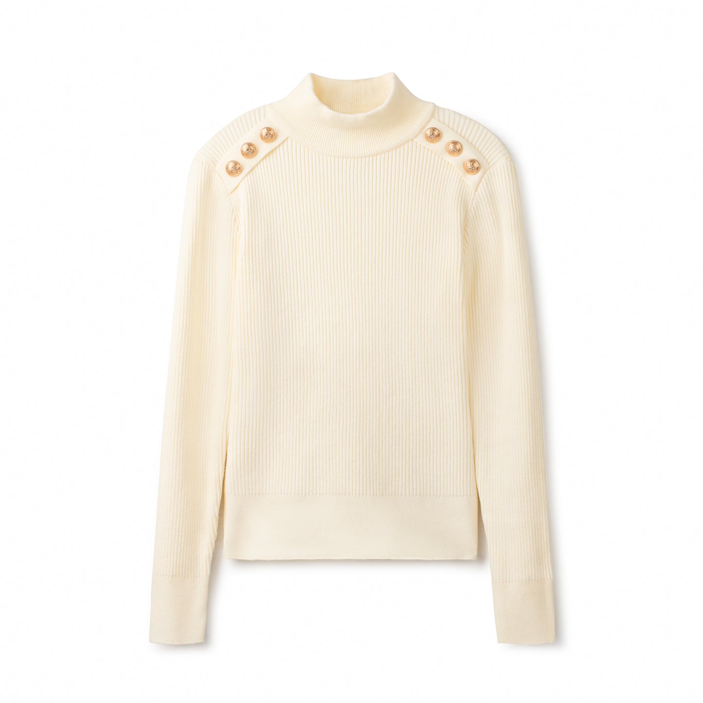 Gold Button Sweater IN: Ivory