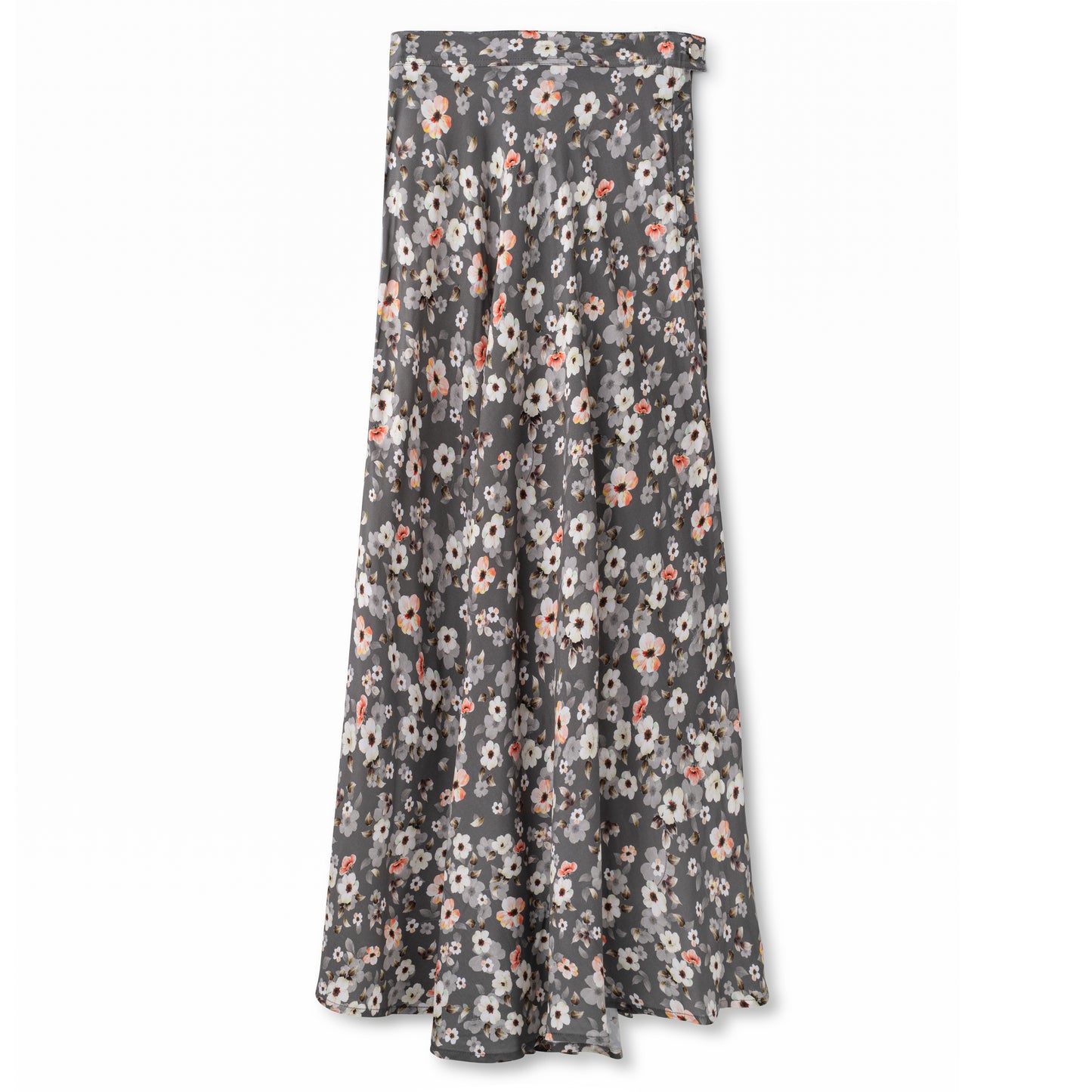 Signature Summer Circle Midi Skirt IN: Grey Floral Print