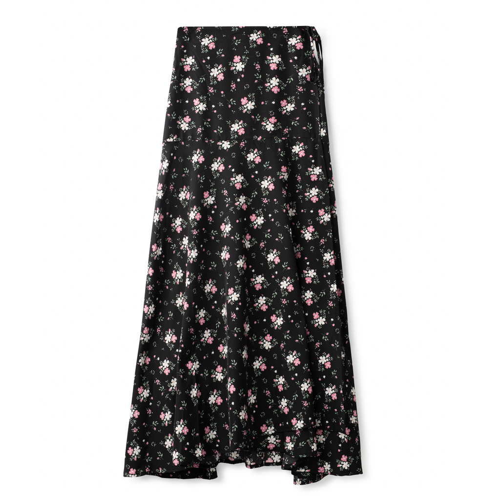 Tie Detail Floral Print Wrap Skirt main image 1