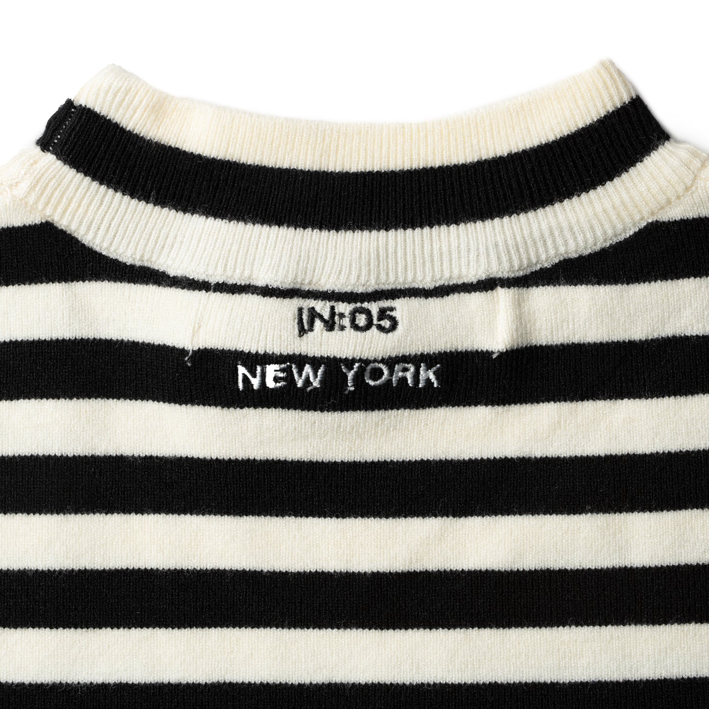 Striped Knit Turtleneck IN: Ivory/Black