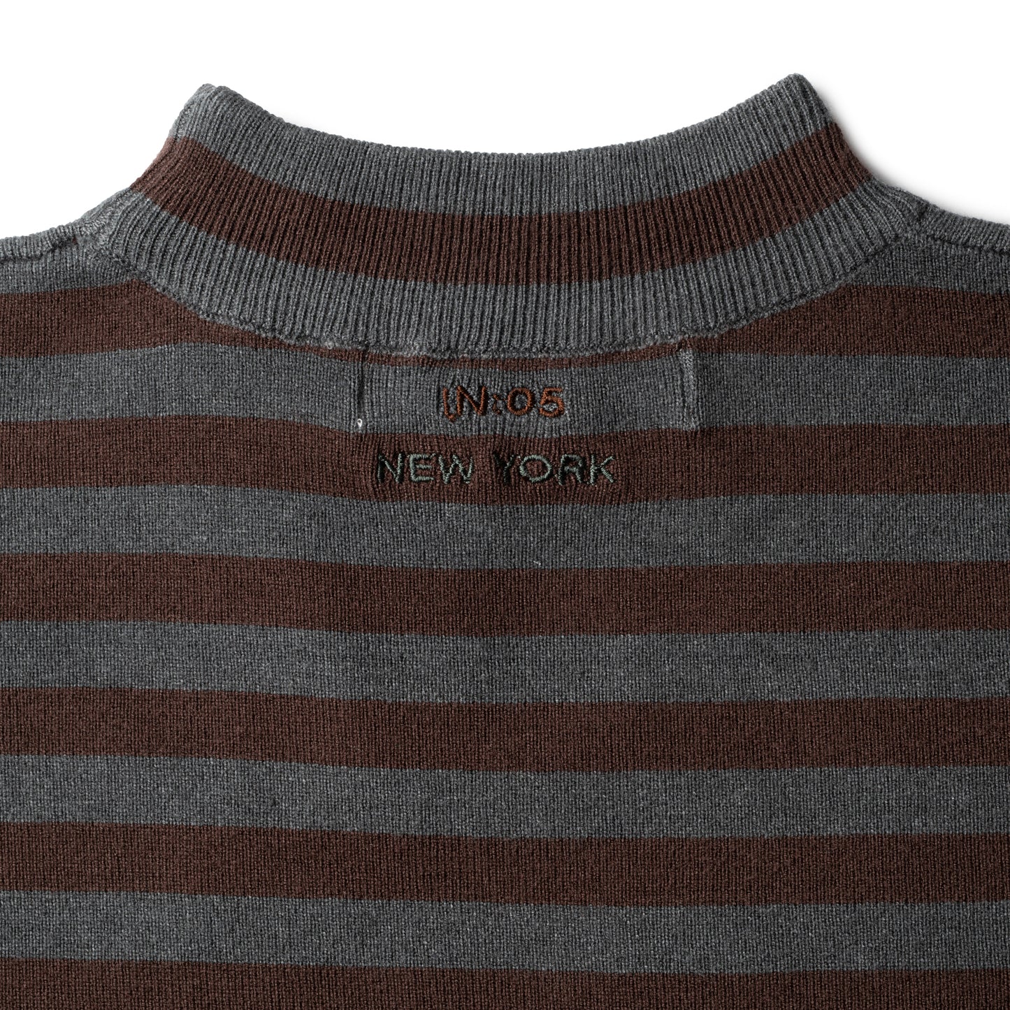 Striped Knit Turtleneck IN: Brown Heather