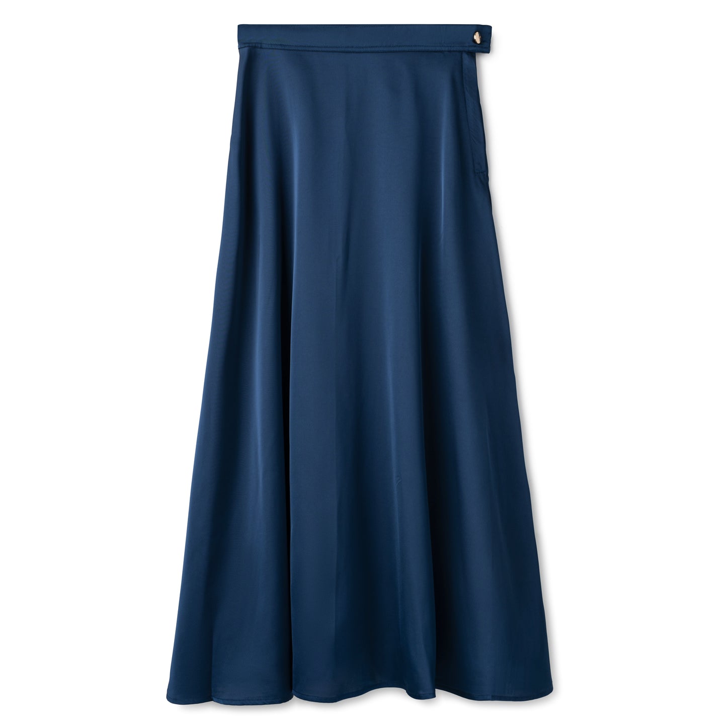 Signature Silk Circle Skirt In: Medium Blue