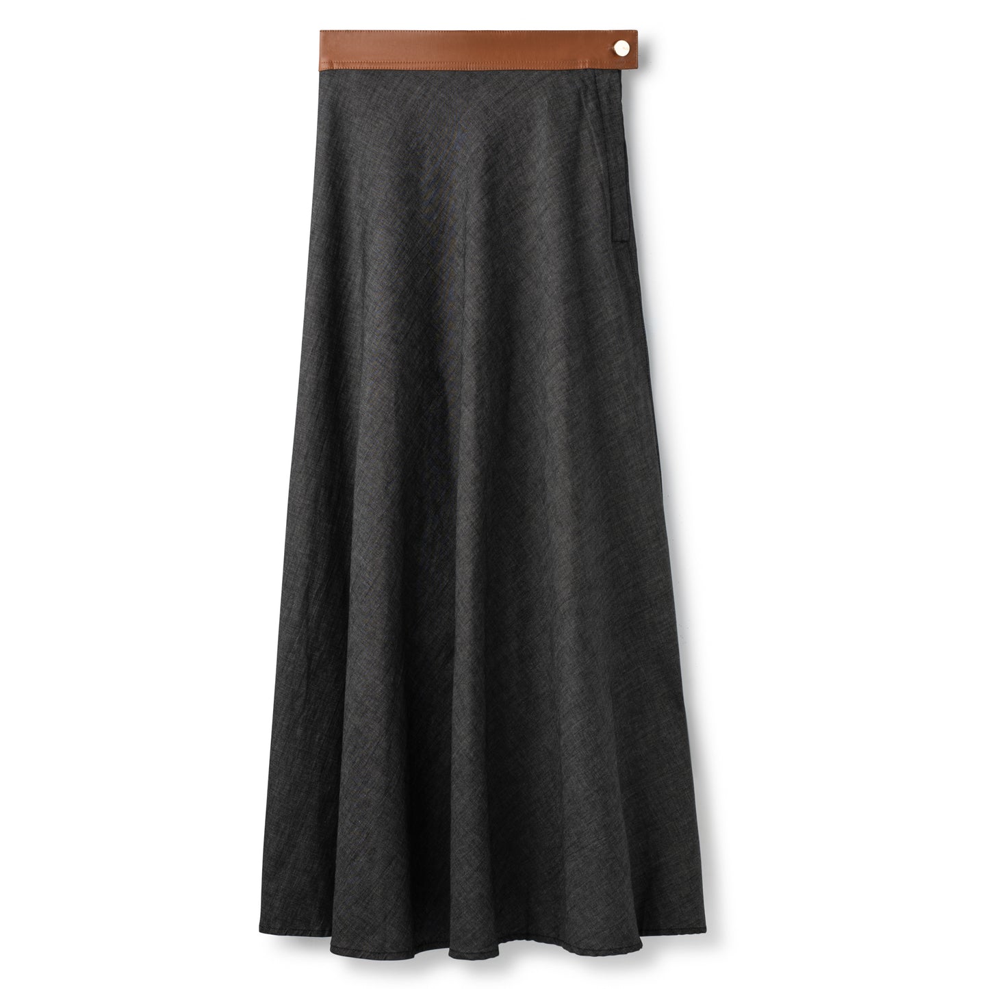 Signature Circle Skirt with Waistband In: Black Denim