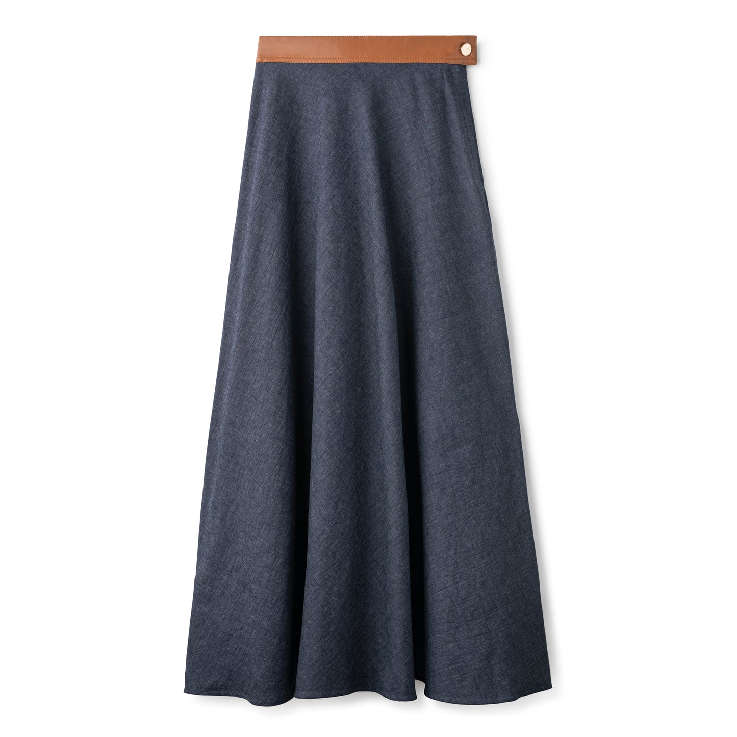 Signature Circle Skirt with Waistband In: Blue Denim
