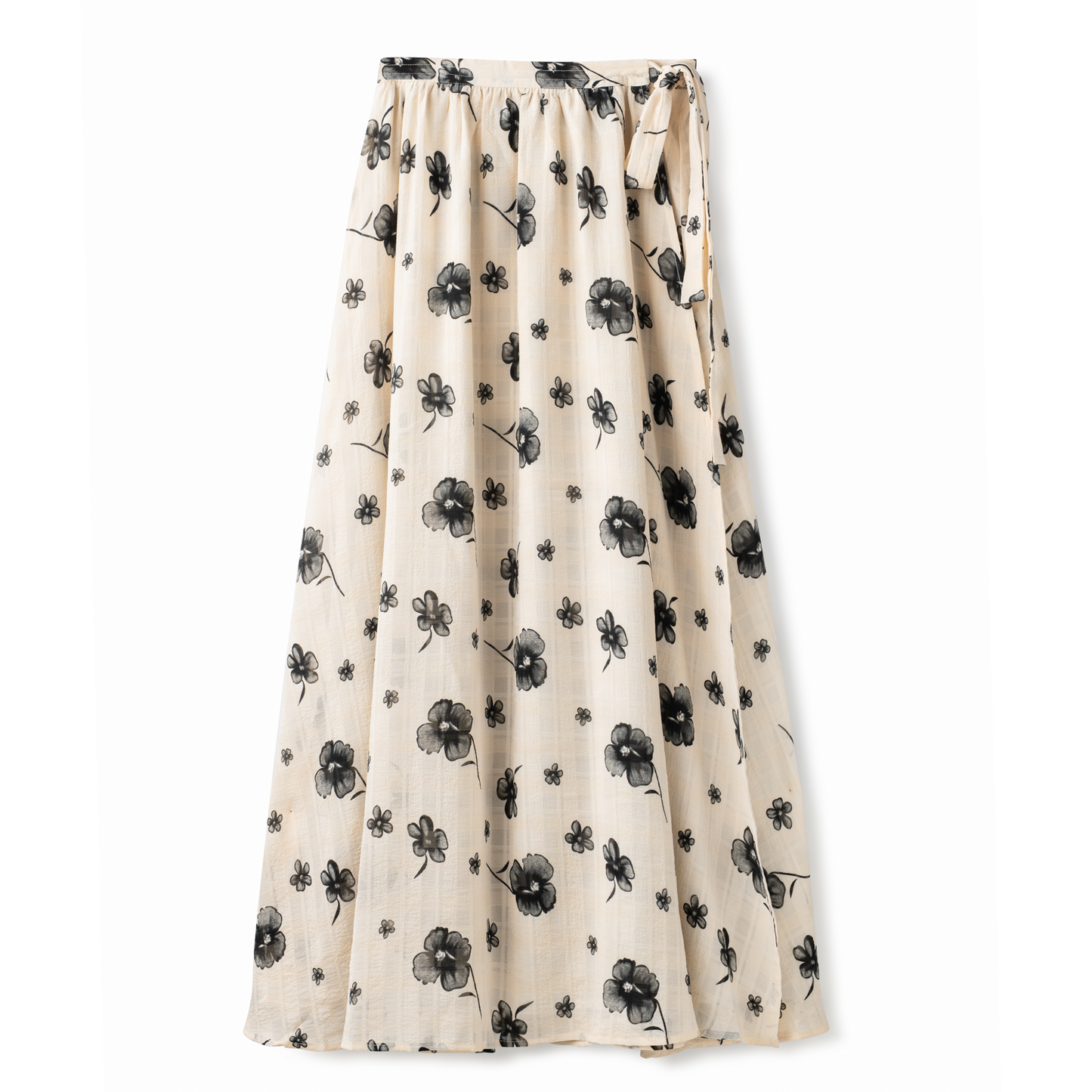 Wrap Print Skirt IN: Ivory Floral