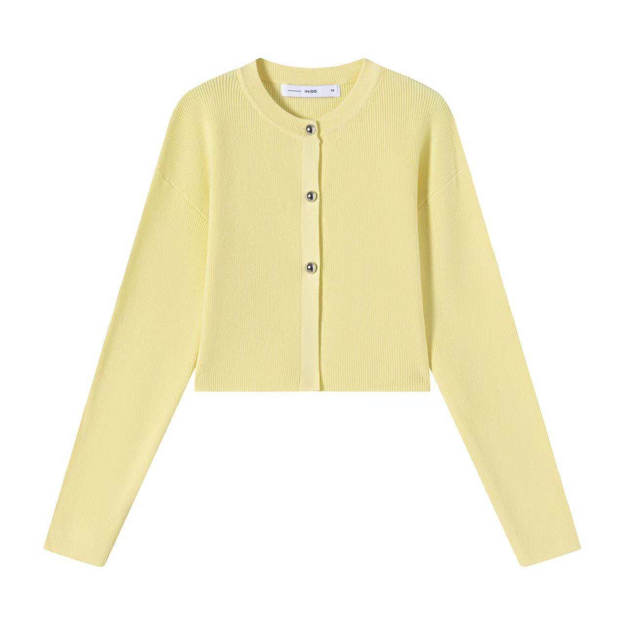 3 Button Cardigan IN:Yellow