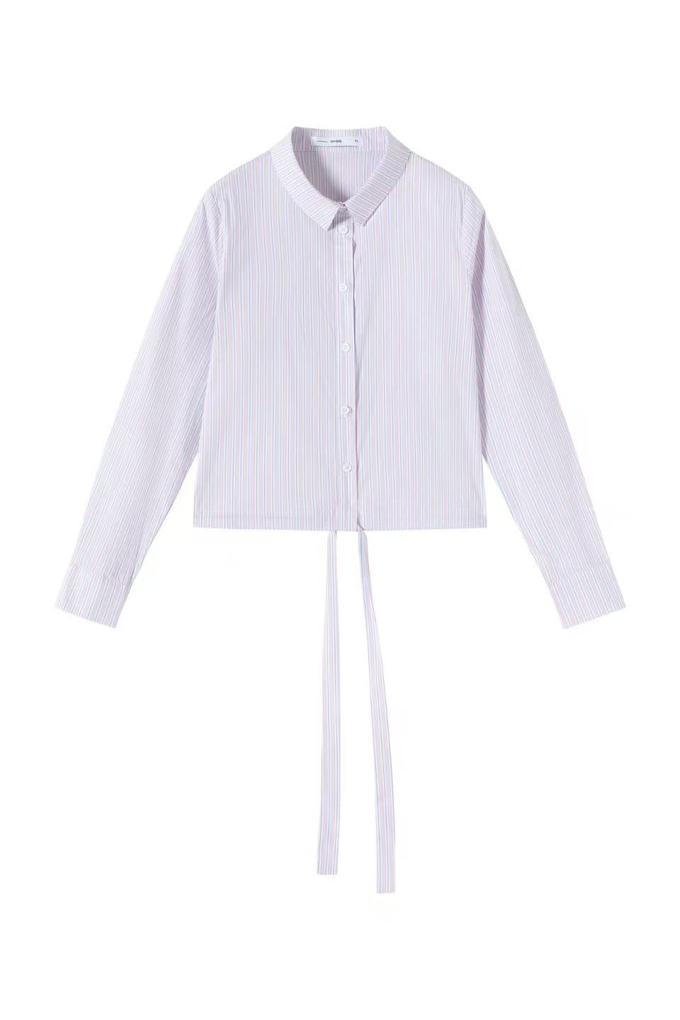 Signature Drawstring Shirt IN:Stripe Pale Pink