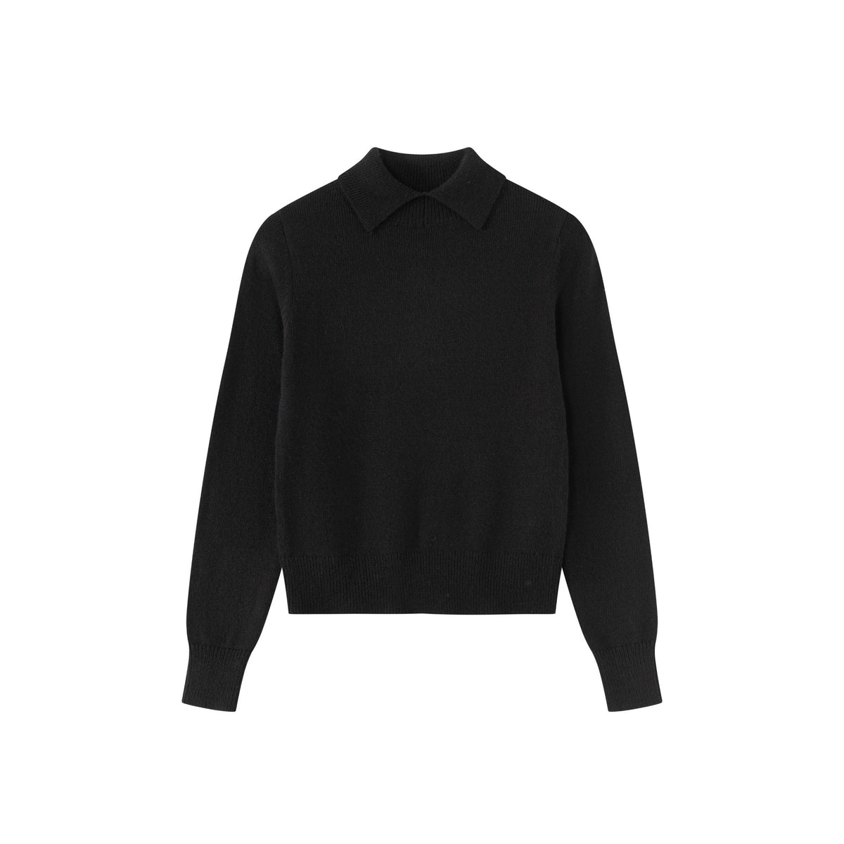 Collared Knit Polo IN:Black