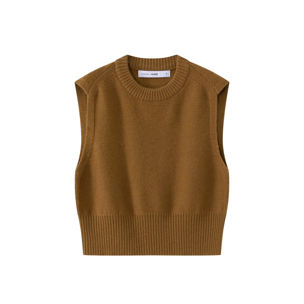 Basic Knit Vest IN:Cognac