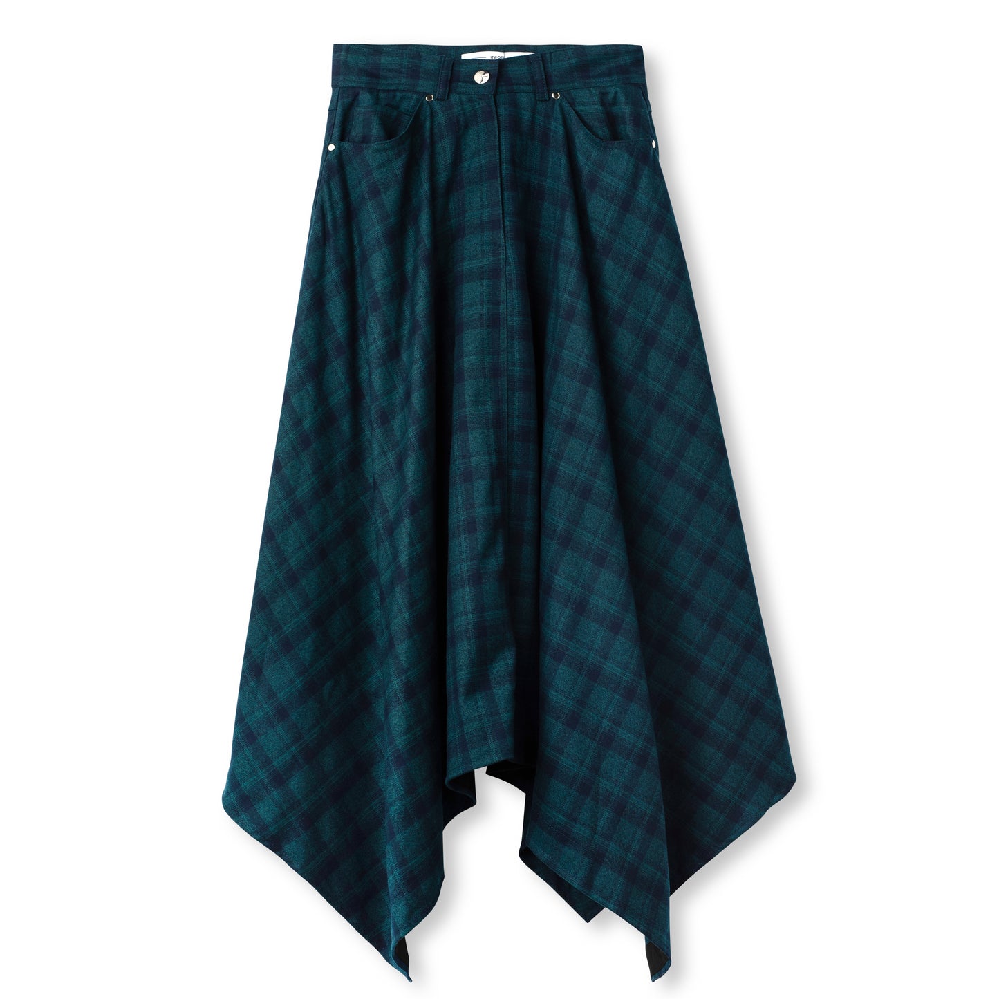 Plaid Kercheif Skirt - Green/Navy