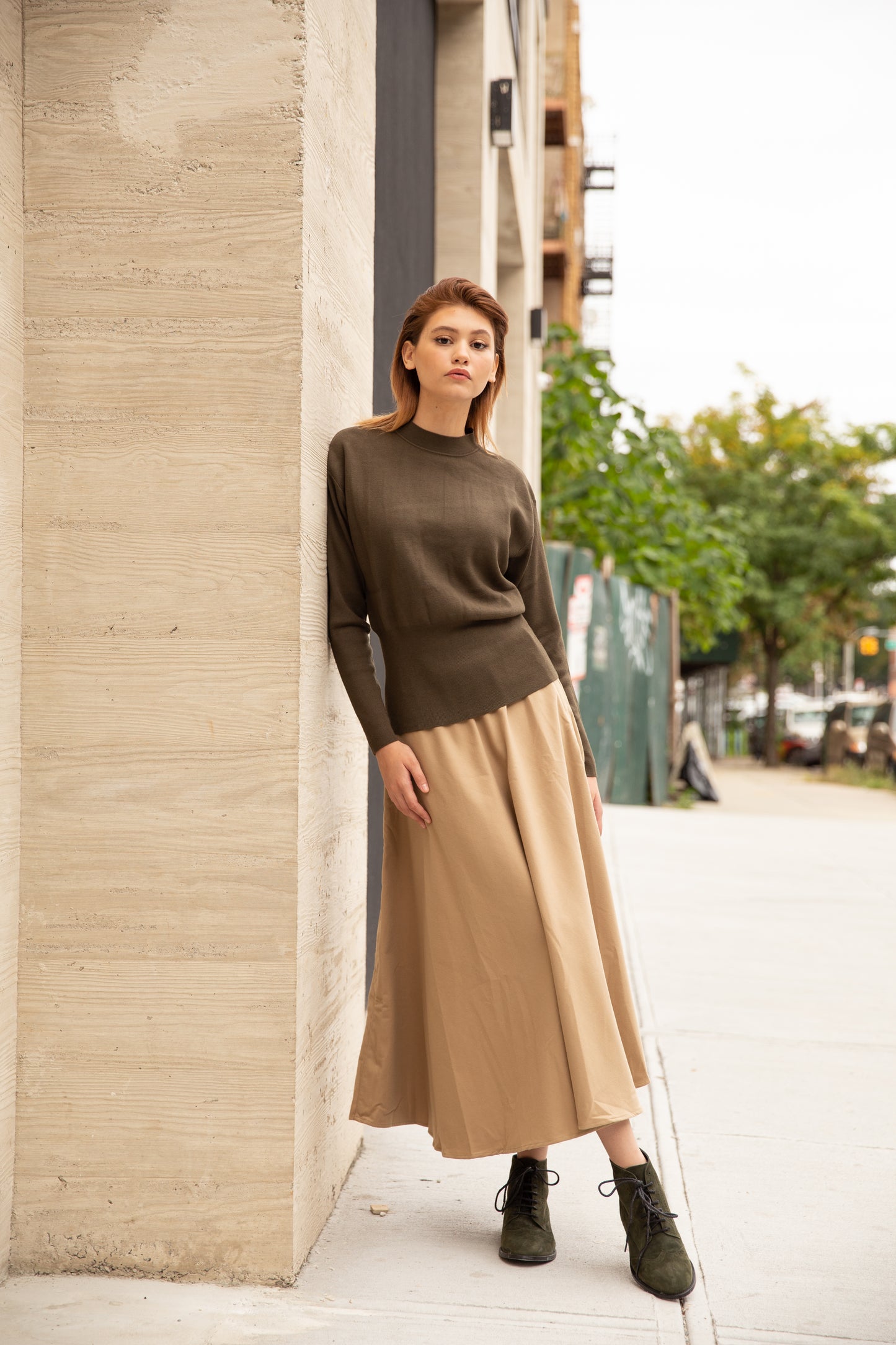 Signature Circle Skirt IN: Tan