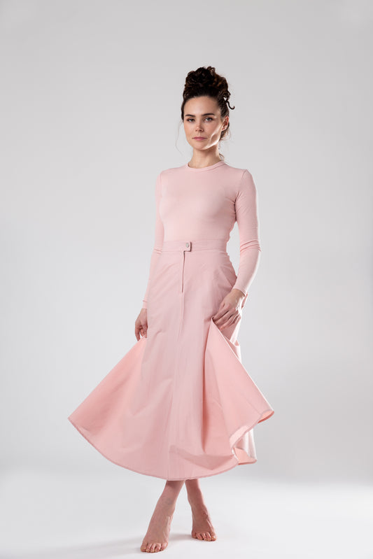 Signature Summer Circle Midi Skirt IN: Pink