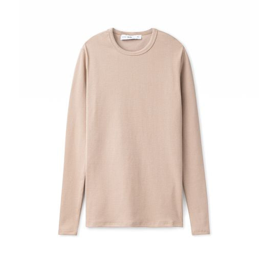 Signature Ribbed Tee IN:Tan
