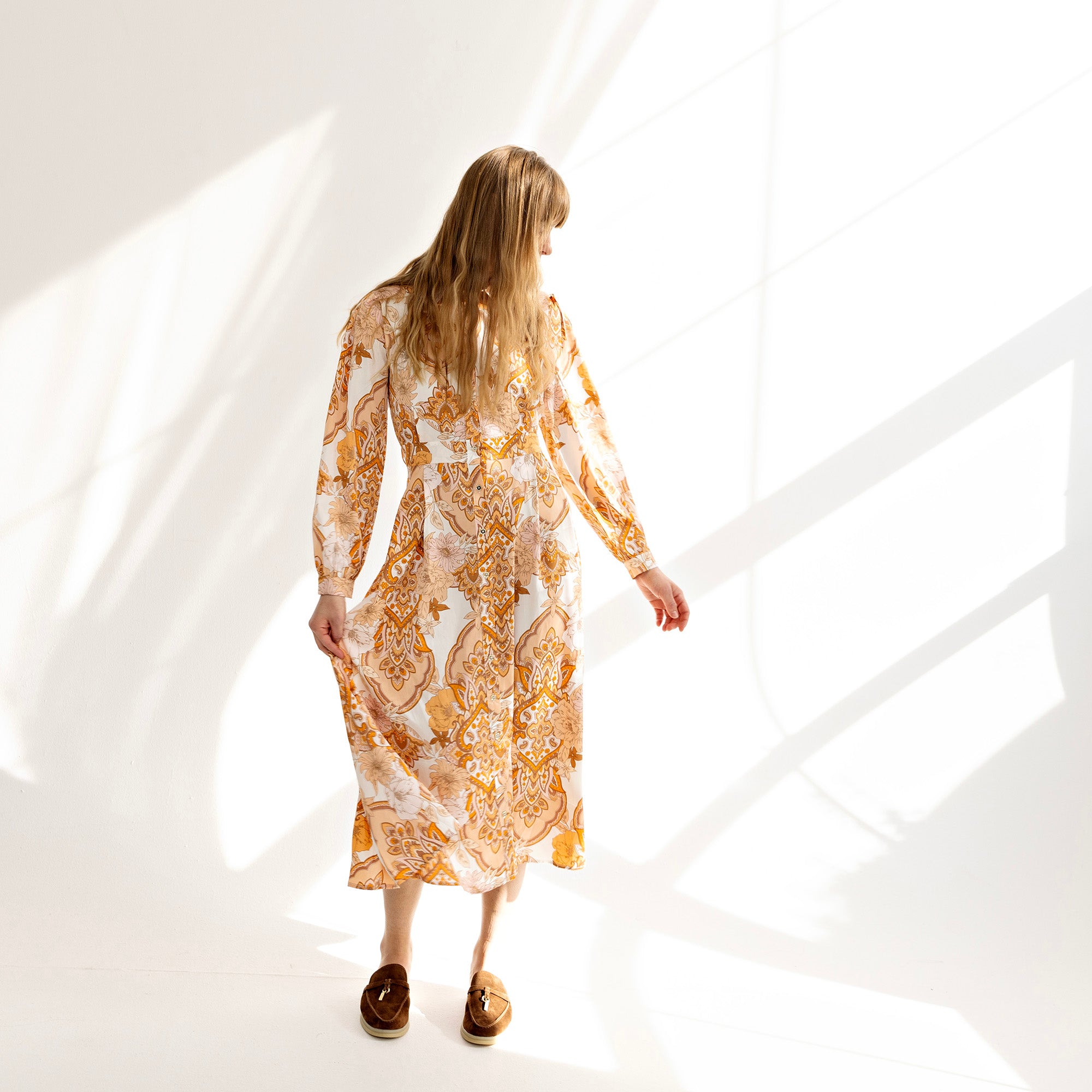 Inspired Shirt Dress IN: Natural Print