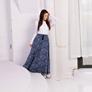 Elastic Waist Printed Skirt IN: Bandana
