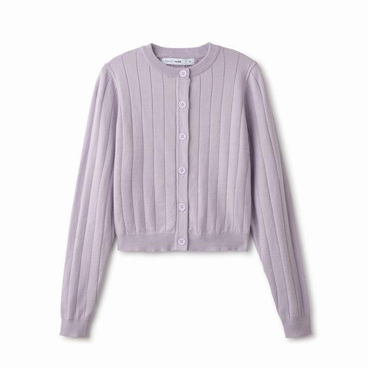 Wide Ribbed Cardigan IN: Lavendar