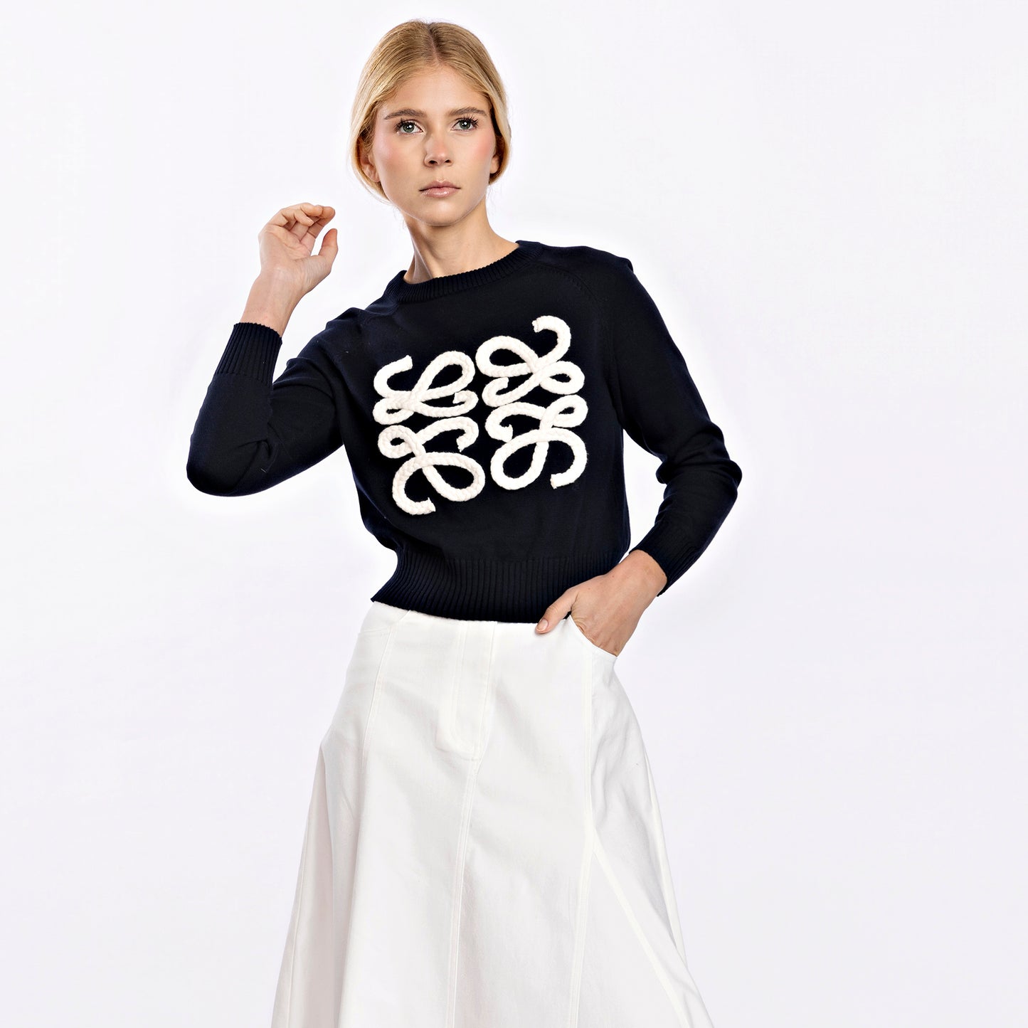 Designer Inspired Sweater IN:Navy