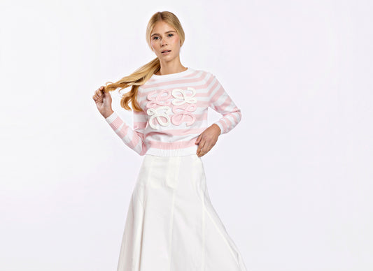 Designer Inspired Sweater IN:Pink Stripe