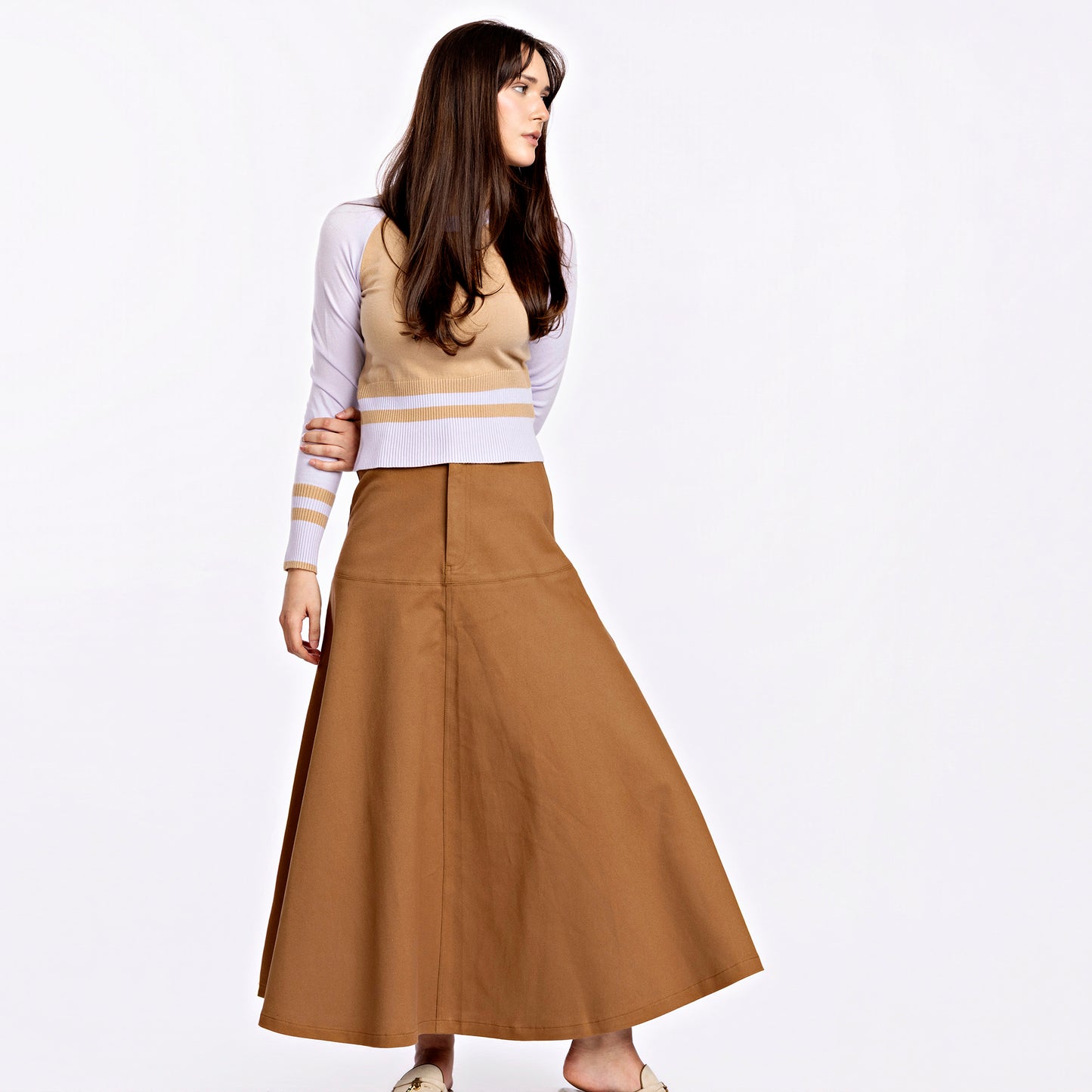 Varsity Sweater IN:Lavender Beige