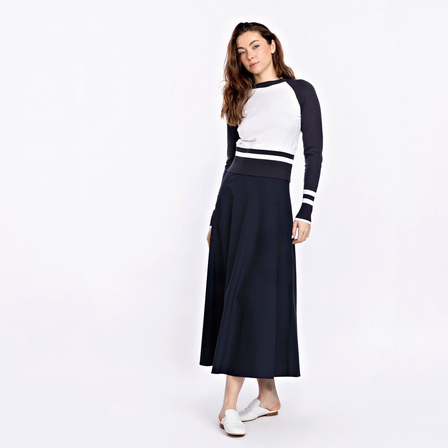 Summer Circle Skirt IN: Navy