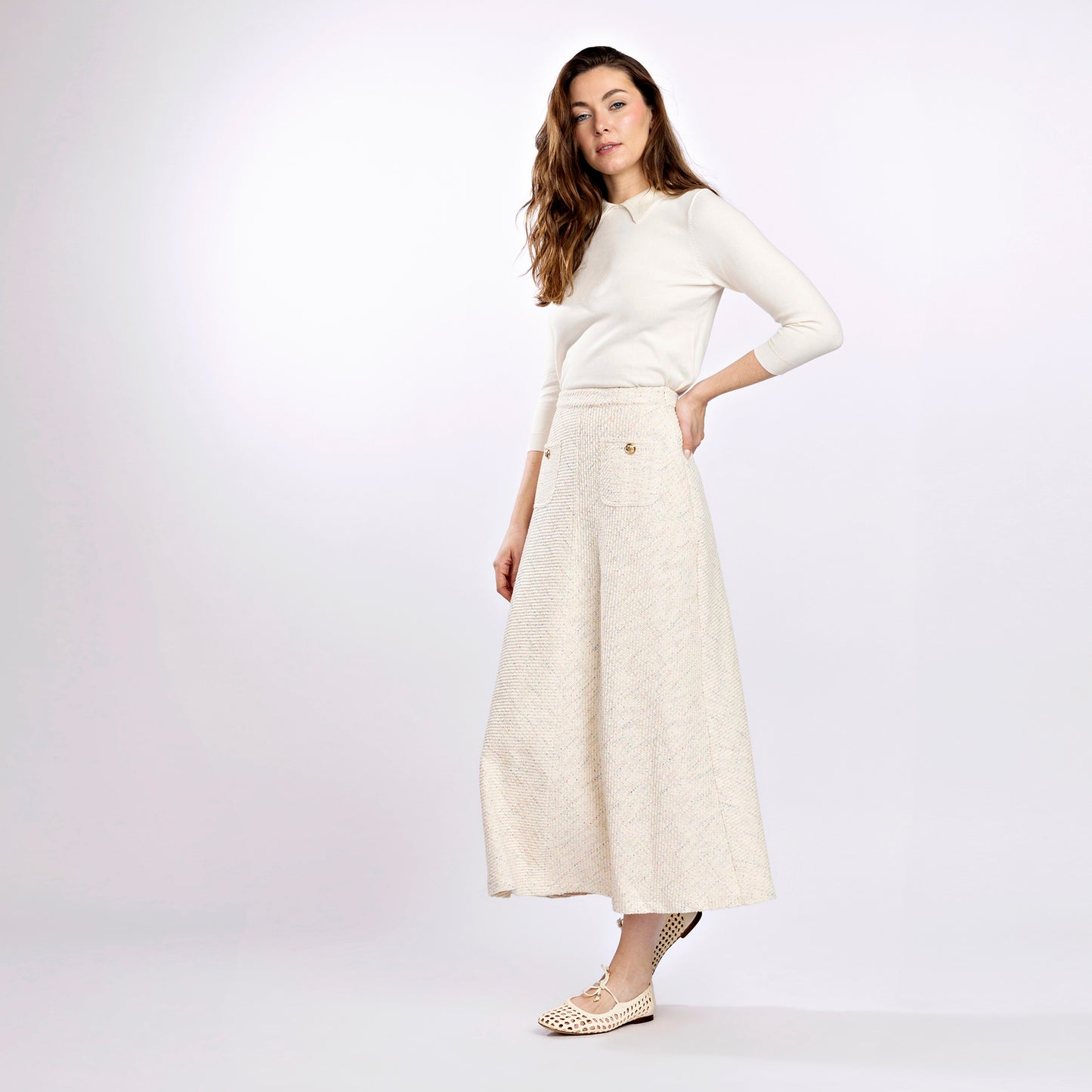 Knit Collared Sweater IN:Cream