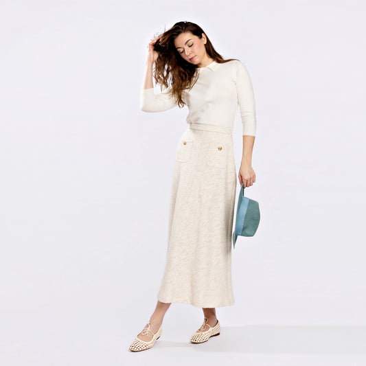 Tweed Skirt IN:Cream