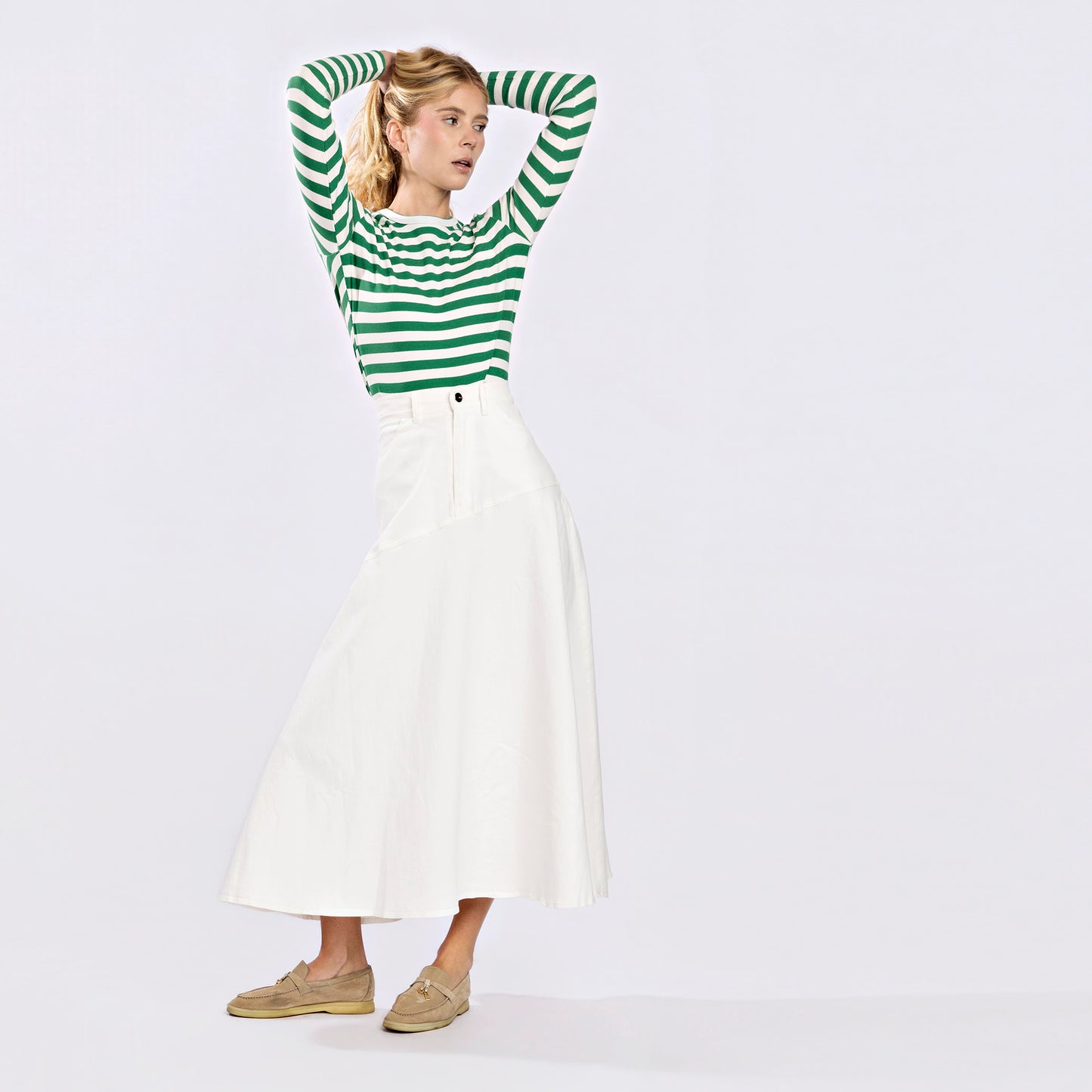 Asymetrical Skirt IN: White Denim