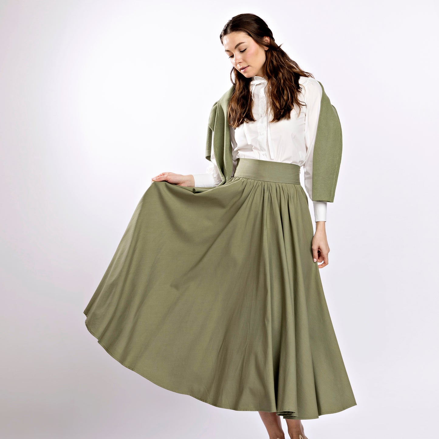 3 Button Cardigan IN:Sage