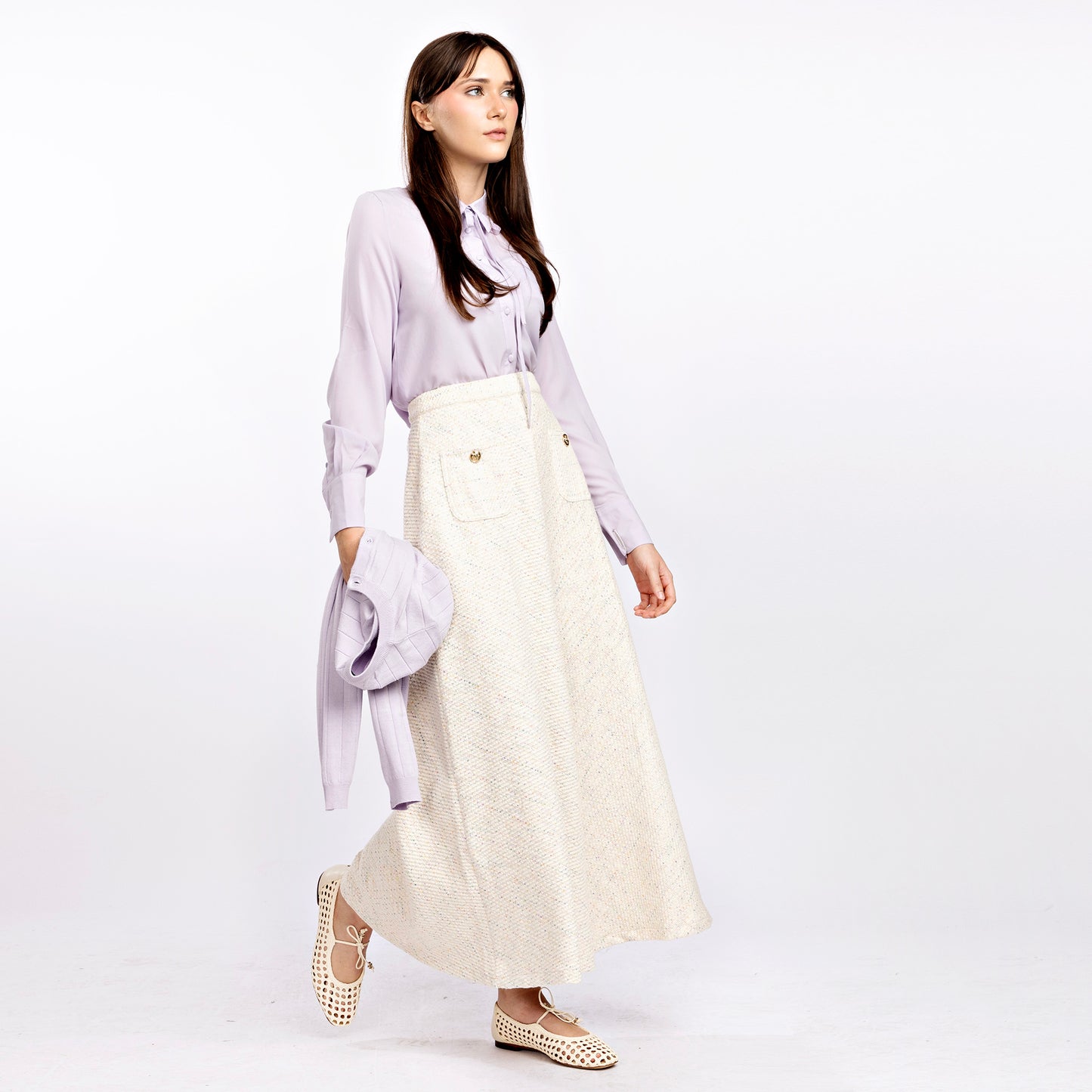 Wide Ribbed Cardigan IN: Lavendar