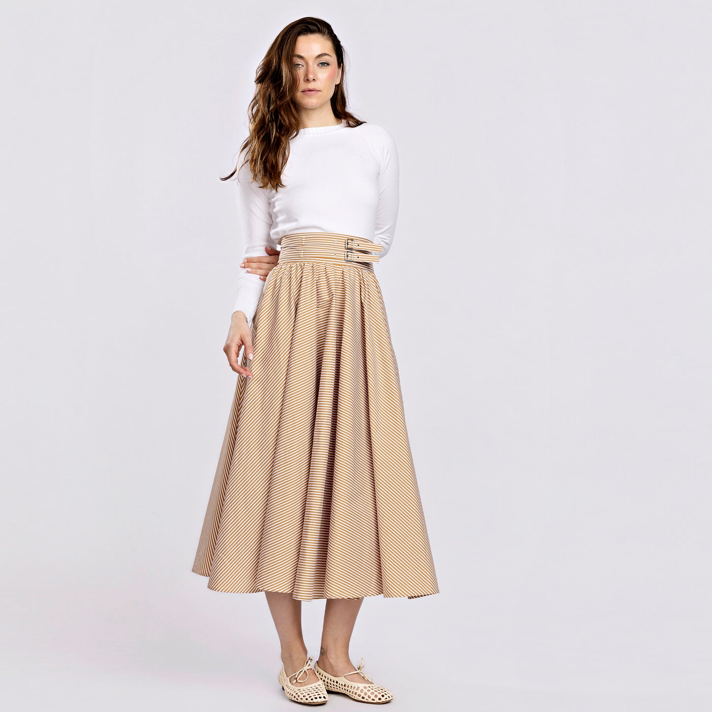 Double Buckle Skirt IN:Stripe