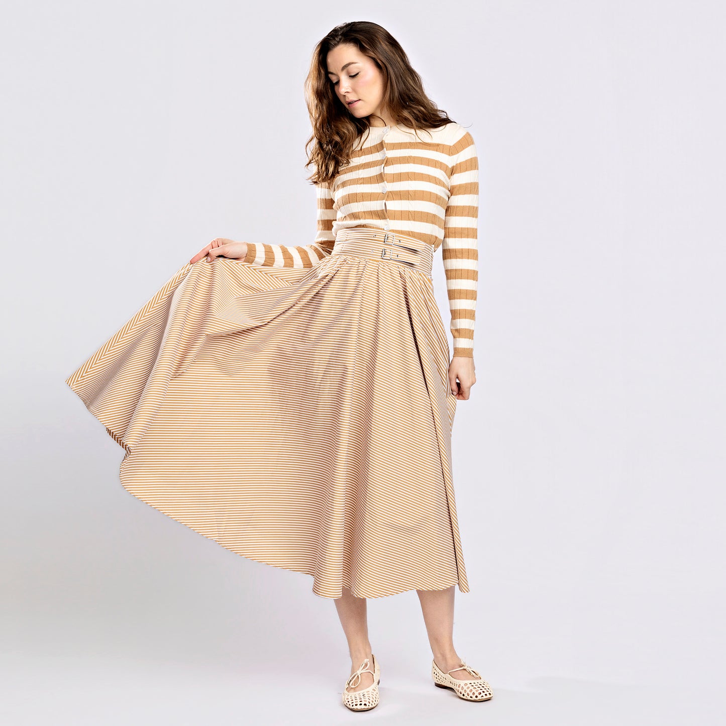 Double Buckle Skirt IN:Stripe
